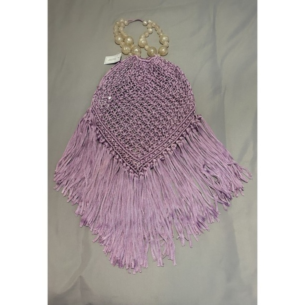 No Boundaries‎ Mesh Bag New With Tags Purple Lavender Beaded Handle